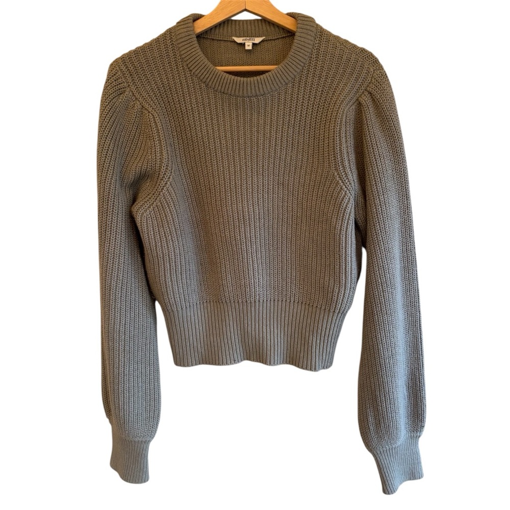 Women's Sage Green Cotton Blend Sweater